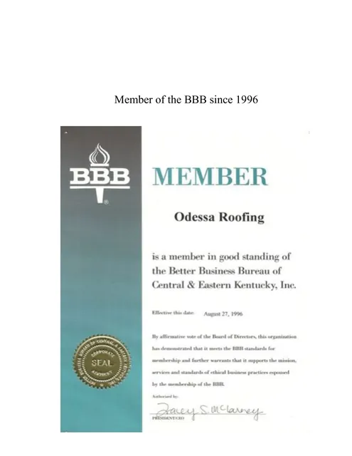 Member of the BBB since 1996