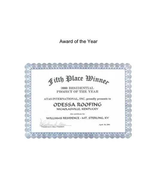 Award of the Year