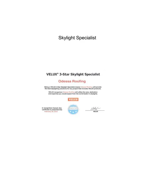 Skylight Specialist