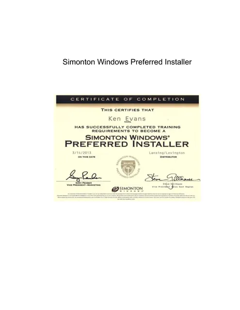 Simonton Windows Preferred Installer